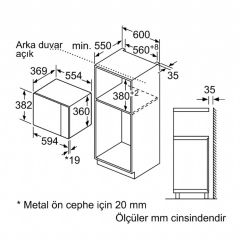 Bosch BEL554MS0 25 lt Inox Ankastre Mikrodalga Fırın