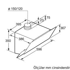 Bosch DWK68AK60T Siyah Cam Duvar Tipi Davlumbaz