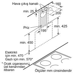 Bosch DWK68AK60T Siyah Cam Duvar Tipi Davlumbaz