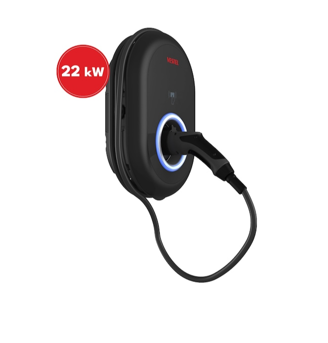 Vestel EVC04 22 kW Kablolu Elektrikli Araç Şarj İstasyonu