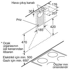 Bosch DWP64CC20T Beyaz Duvar Tipi Davlumbaz