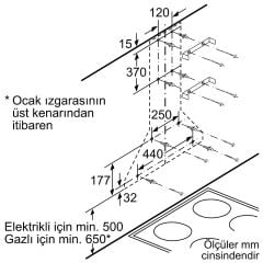 Bosch DWP64CC20T Beyaz Duvar Tipi Davlumbaz