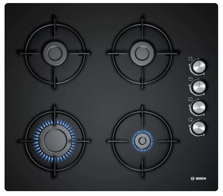 Bosch POP6C6O10O Doğalgazlı Siyah Cam Ankastre Ocak