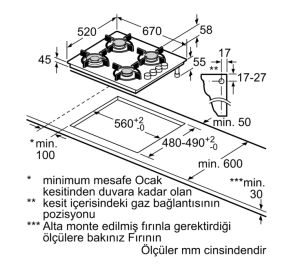 Bosch POH7C2P30O Wok Gözlü Beyaz Cam Ankastre Ocak