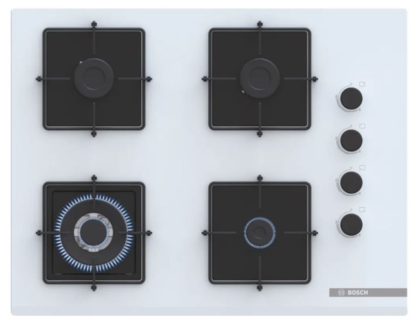 Bosch POH7C2P30O Wok Gözlü Beyaz Cam Ankastre Ocak