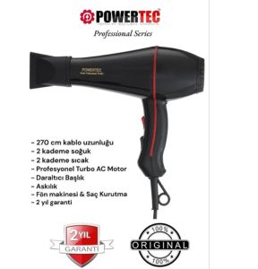 POWERTEC TR 601 - SAÇ KURUTMA MAKİNASI - FÖN MAKİNASI